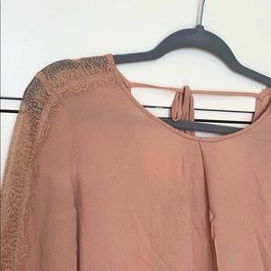 F21 lace sleeve blouse